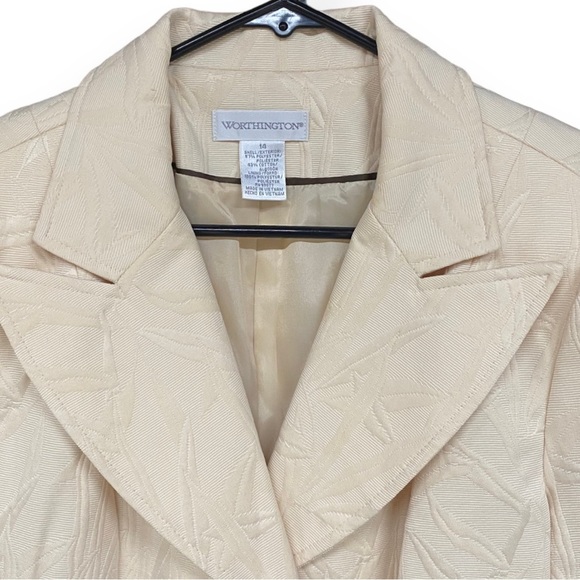 Worthington 3/4 Length Sleeve Porcelain Beige Blazer 14 NWOT - Picture 3 of 6